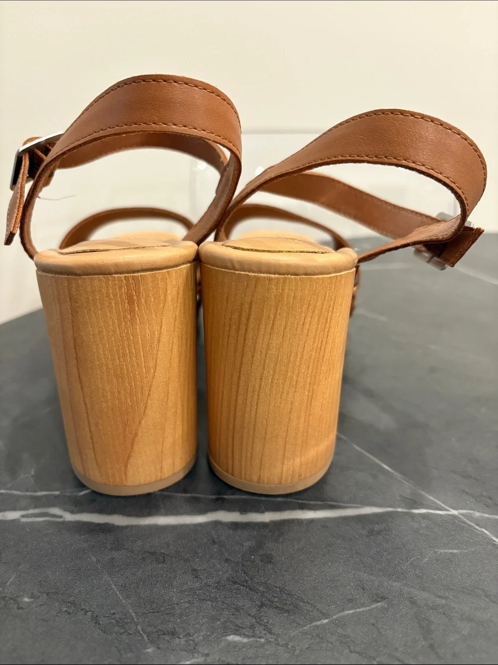 Universal Thread Brown Platform Wedge Sandals with Ankle Strap